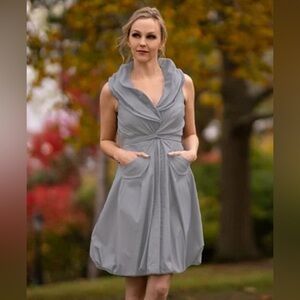 Samuel Dong Bubble Dress in Pewter Gray Size XS